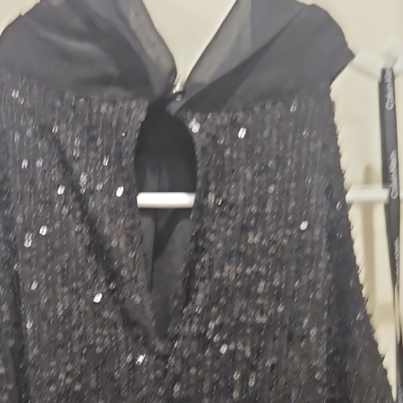 Calvin Klein Black Sequin Halter Top - Picture 5 of 6